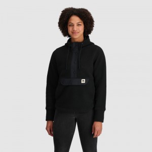 Outdoor Research Grayland Fleece Pullover Hoodie Damen Schwarz | Österreich-241NFTQCH