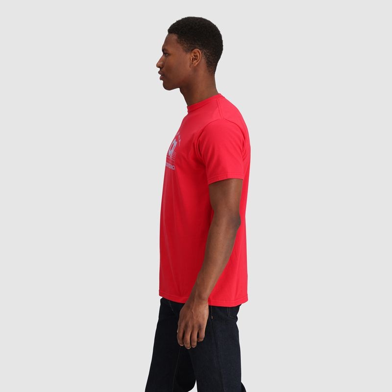 Outdoor Research Advocate Kurzes Sleeve T-shirts Herren Rot | Österreich-908LPHFVZ