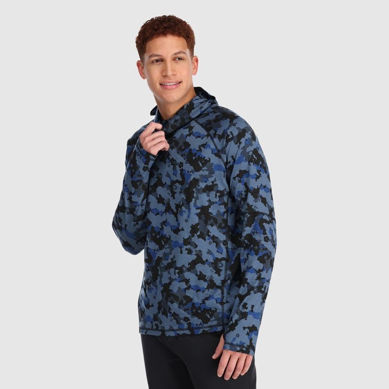 Outdoor Research Alpine Onset Merino 150 Hoodie Herren Blau Schwarz | Österreich-314UNXDQG