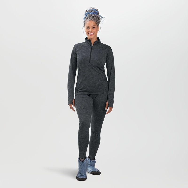Outdoor Research Alpine Onset Merino Half Zip Funktionsshirt Damen Dunkelgrau | Österreich-104ODIAZG