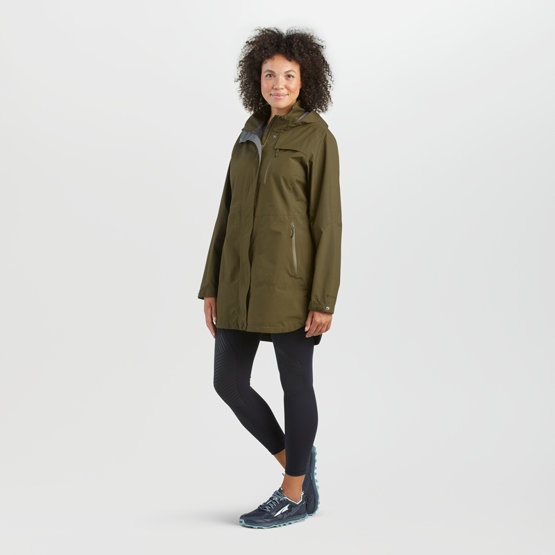 Outdoor Research Aspire Trench Regenjacke Damen Dunkelgrün | Österreich-780RBXTAH