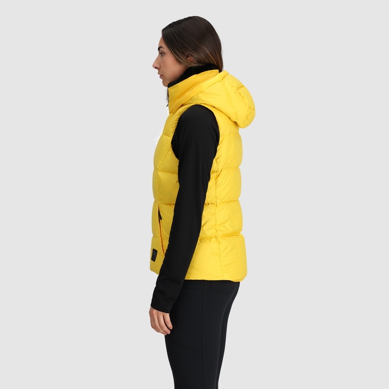 Outdoor Research Coldfront Mit Kapuze II Down Weste Damen Gelb | Österreich-028RJKGOI