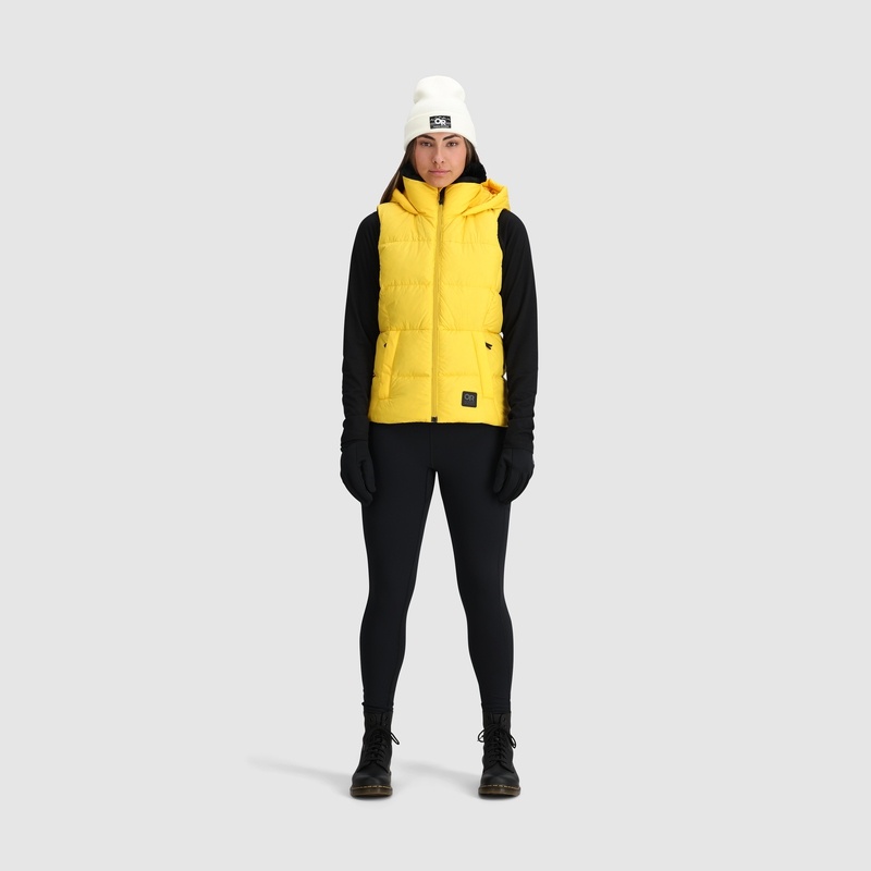 Outdoor Research Coldfront Mit Kapuze II Down Weste Damen Gelb | Österreich-028RJKGOI