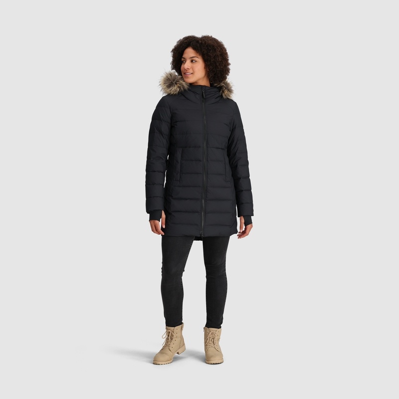 Outdoor Research Coze Lux Down Parka Damen Schwarz | Österreich-269FNDOGU
