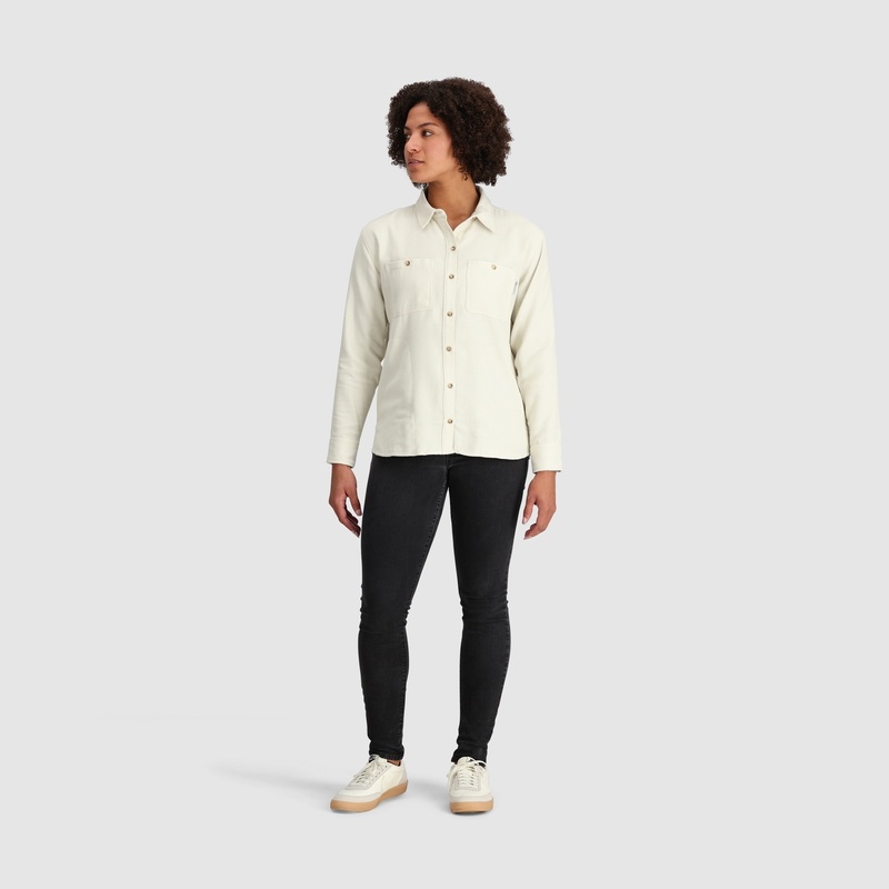Outdoor Research Feedback Flannel Twill Hemd Damen Weiß | Österreich-843CWTZXA