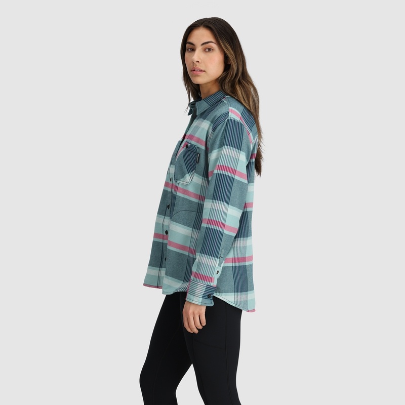 Outdoor Research Feedback Flannel Twill Hemd Damen Grün Rot | Österreich-348STODWP