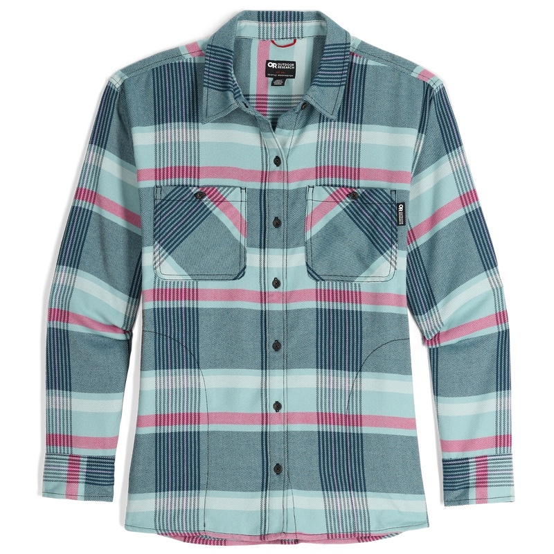 Outdoor Research Feedback Flannel Twill Hemd Damen Grün Rot | Österreich-348STODWP