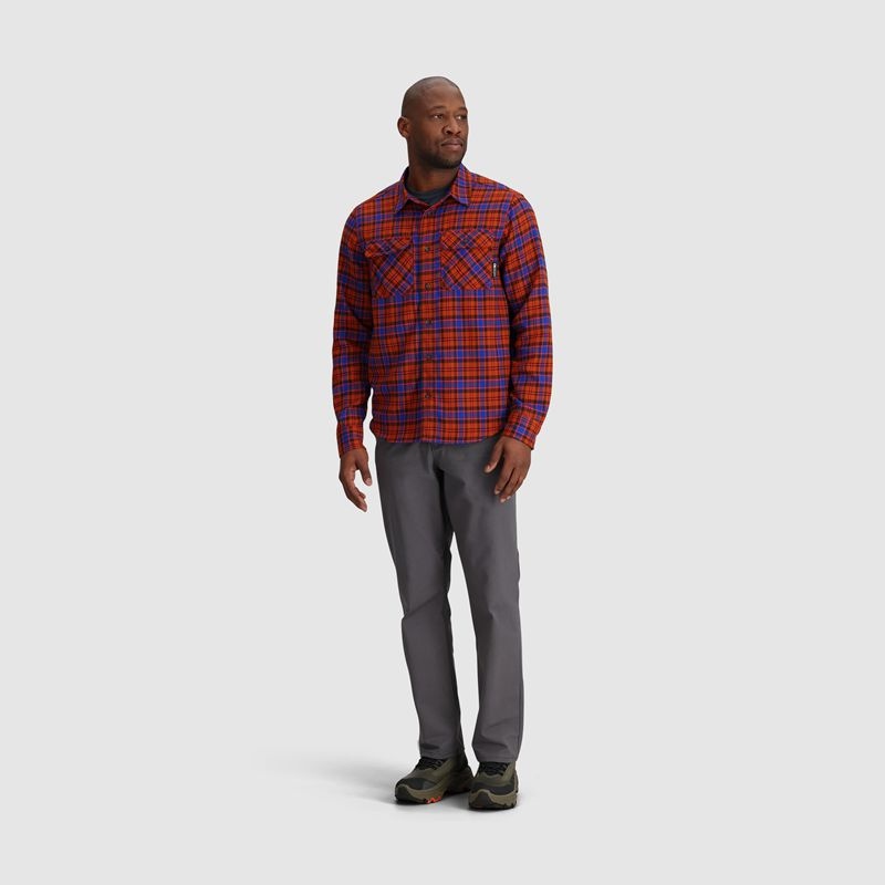 Outdoor Research Feedback Flannel Twill Hemd Herren Orange Blau | Österreich-609SHLYVX