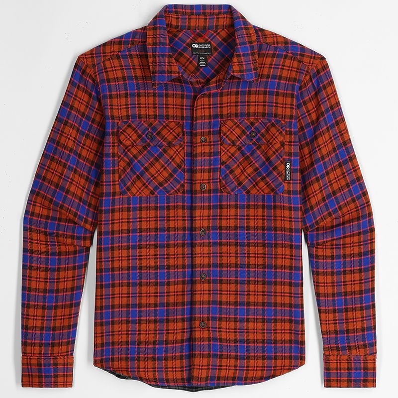 Outdoor Research Feedback Flannel Twill Hemd Herren Orange Blau | Österreich-609SHLYVX