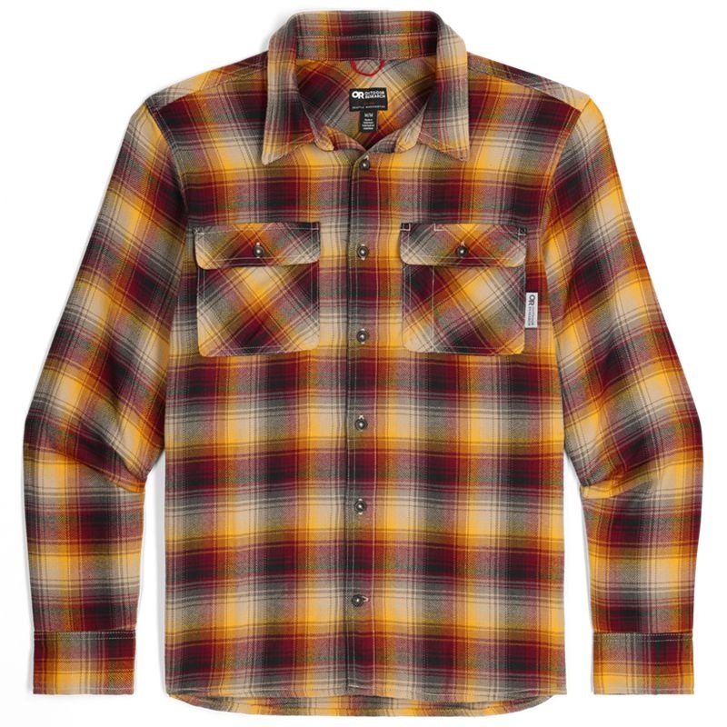Outdoor Research Feedback Flannel Twill Hemd Herren Gelb Rot Schwarz | Österreich-364DLJYHQ