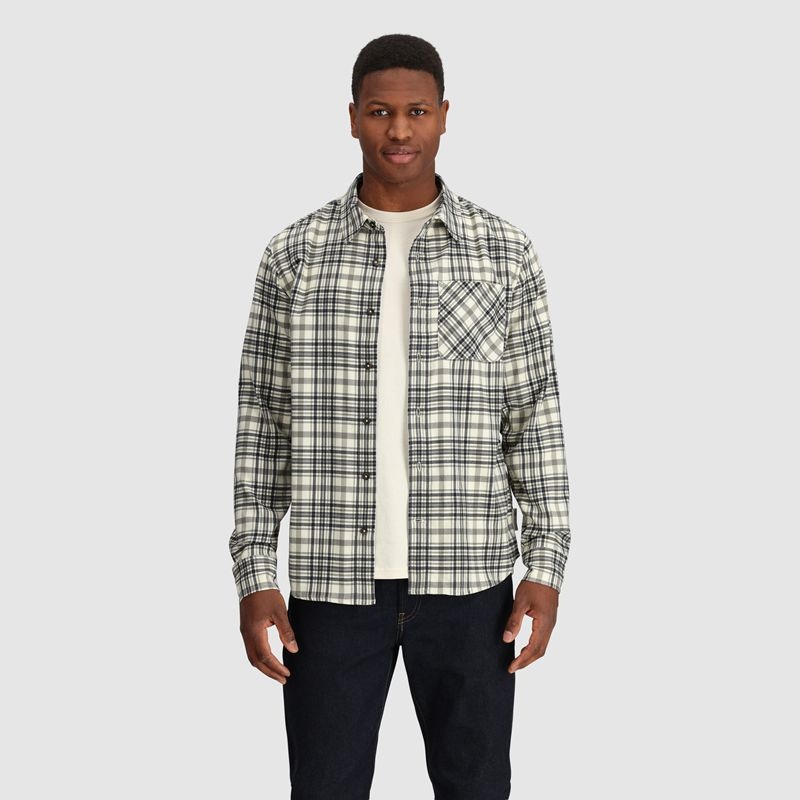 Outdoor Research Kulshan Flannel Hemd Herren Weiß Schwarz | Österreich-147DQFBOI