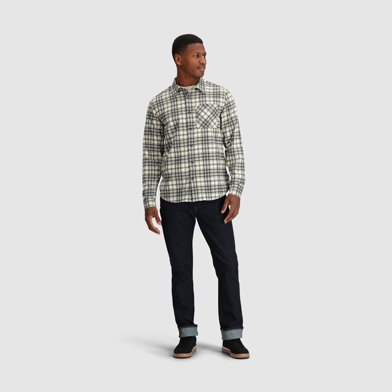 Outdoor Research Kulshan Flannel Hemd Herren Weiß Schwarz | Österreich-147DQFBOI