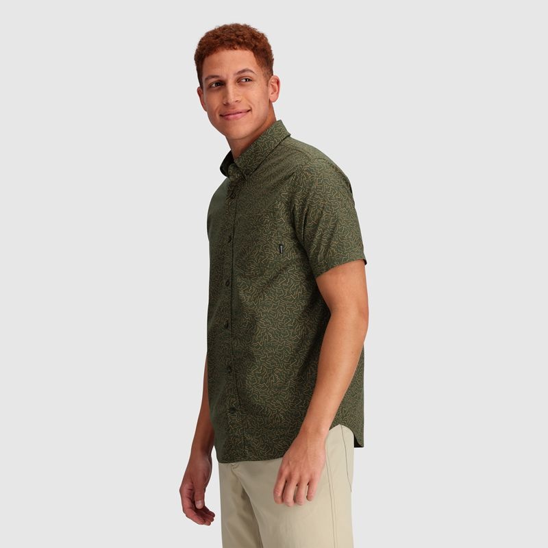 Outdoor Research Rooftop Kurzes Sleeve Hemd Herren Olivgrün | Österreich-348IVBOTG
