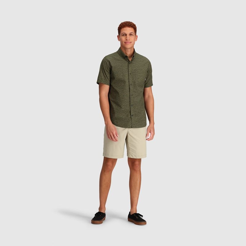 Outdoor Research Rooftop Kurzes Sleeve Hemd Herren Olivgrün | Österreich-348IVBOTG