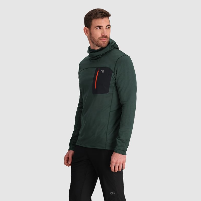 Outdoor Research Vigor Grid Fleece Pullover Hoodie Herren Grün | Österreich-064GDFYTP