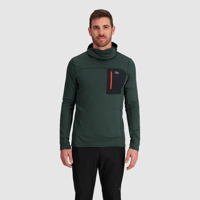 Outdoor Research Vigor Grid Fleece Pullover Hoodie Herren Grün | Österreich-064GDFYTP