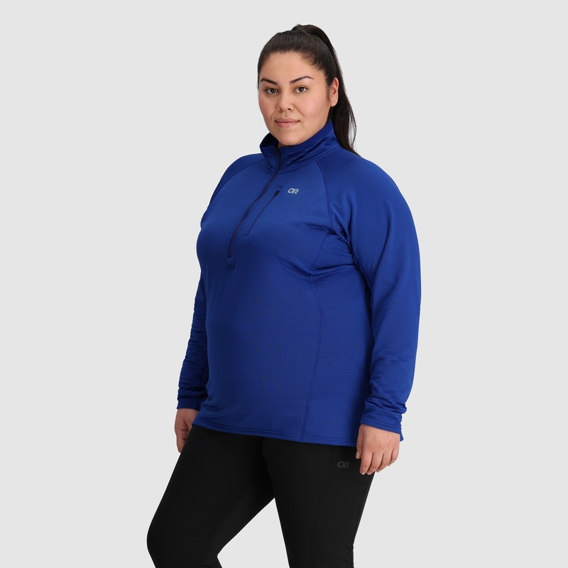 Outdoor Research Vigor Grid Half Zip-Plus Fleece Damen Blau | Österreich-790MRDZCT