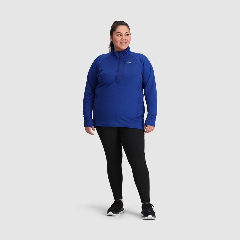 Outdoor Research Vigor Grid Half Zip-Plus Fleece Damen Blau | Österreich-790MRDZCT
