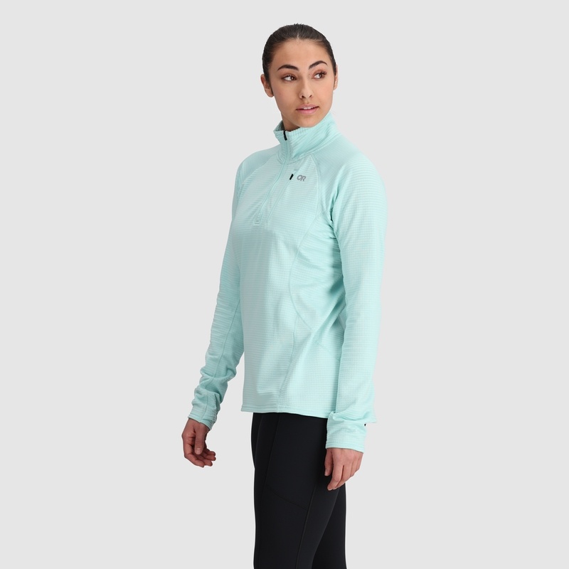 Outdoor Research Vigor Grid Quarter Zip Fleece Damen Helltürkis | Österreich-021OHBXKL